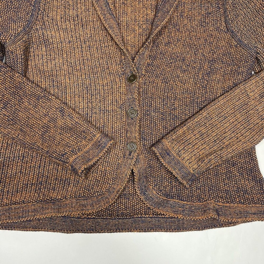 Renuar Women’s Blue Orange Metallic Button Down Sweater Cardigan Size L - Picture 8 of 12